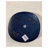 BLUE MOON JAPAN CERAMIC PLATE, DARK BLUE SPECKLED