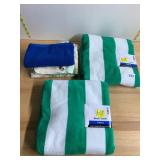 ASSORTED BEACH TOWELS, CABANA STRIPE PATTERN,