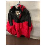WOOLRICH ANORAK JACKET, RED AND BLACK COLOR