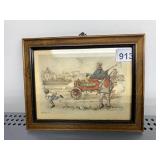ANTON PIECK PRINT, DEPICTING AUTOMOBILE SCENE,