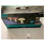 SOLAR MUSHROOM LIGHTS, MULTICOLOR GLASS CAPS,