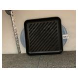 LE CREUSET, CAST IRON SQUARE GRILL PAN, ENAMELED