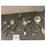 ASSORTED SILVER-TONE SERVING UTENSILS, INCLUDES