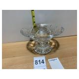 WATERFORD CRYSTAL FOOTED BOWL, CROSS-HATCH AND