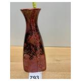 STUDIO ART POTTERY VASE, RED AND BLACK GLAZE,