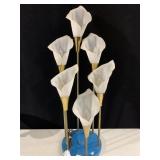 CALLA LILY TABLE LAMP, SIX-LIGHT, FROSTED GLASS