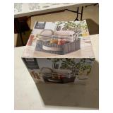 MESA SERVING CADDY, METAL AND WOVEN CONSTRUCTION,