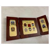PEKING OPERA MASK DISPLAY, WOODEN HINGED CASE,