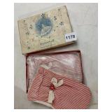 TINKERBELL POWDER MITT, RED AND WHITE STRIPED