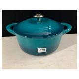 TRAMONTINA ENAMELED CAST IRON DUTCH OVEN, TEAL