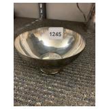 SILVER-TONE SERVING BOWL, PEDESTAL BASE, ORNATE