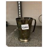 SILVER-PLATE MUG, TAPERED FORM, PEDESTAL BASE.