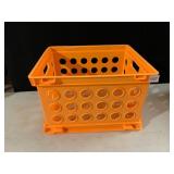 STERILITE PLASTIC STORAGE CRATE, ORANGE, VENTED