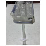 CLEAR GLASS TUBES, CYLINDRICAL FORM, IN PLASTIC