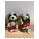 BOYDS BEARS & FRIENDS, PLUSH DOG ORNAMENTS,