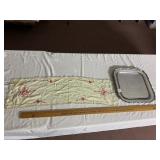 TABLECLOTH, CREAM LINEN, EMBROIDERED