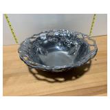 ARTHUR COURT ALUMINUM SERVING BOWL, FLORAL AND