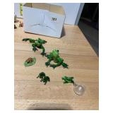 ASSORTED FROG FIGURINES, ENAMEL ON METAL,