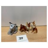 CERAMIC DOG FIGURINES, HAND-PAINTED, TERRIER AND
