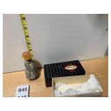 STONE FIGURINE, CARVED MARBLE BODY, ORANGE