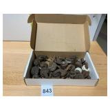 ASSORTED METAL FURNITURE CASTERS, VARIOUS SIZES,