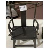 METAL STOOL, MINIATURE, CHINESE STYLE, DARK