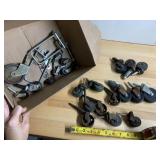 ASSORTED INDUSTRIAL CASTERS, METAL AND RUBBER