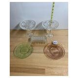 ASSORTED GLASSWARE, INCLUDES PRESSED GLASS BUTTER