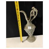 METAL PITCHER, CHERUB RELIEF, DRAGON HANDLE,
