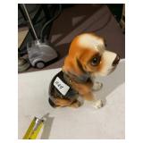 PORCELAIN HOUND FIGURINE, SITTING POSE,