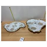 HAND PAINTED PORCELAIN SERVING SET, INCLUDES TRAY