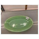JADEITE OVAL SERVING PLATTER, OPAQUE GREEN GLASS,
