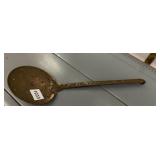COPPER SKIMMER, PERFORATED BOWL, LONG HANDLE W/