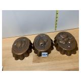 COPPER MOLD SET, FRUIT MOTIFS, WALL-MOUNTABLE,