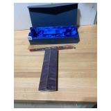 STAINED GLASS KALEIDOSCOPE, PURPLE GLASS, METAL