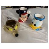 DISNEY CHARACTER MUGS, MICKEY MOUSE, DONALD DUCK,