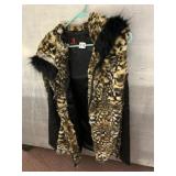 ADRIENNE LANDAU FAUX FUR VEST, LEOPARD PRINT,