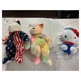 TY BEANIE BABIES, PATRIOT BEAR, PEACE BEAR, HELLO
