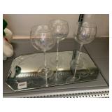 KATE SPADE NEW YORK STEMWARE, ETCHED GLASS,