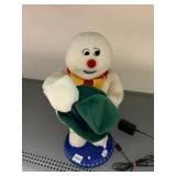 ANIMATED PLUSH SNOWMAN, HAT TIPPING MOTION,