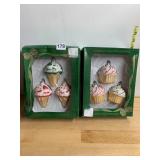 CHRISTMAS TRIMMERS HAND DECORATED GLASS