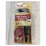 KORKY 818MP, UNIVERSAL FILL VALVE AND FLAPPER