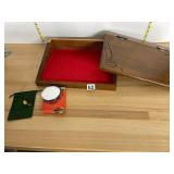 ASSORTED, WOODEN HINGED BOX W/ CARVED FLORAL