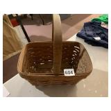 LONGABERGER BASKET, HANDWOVEN WOOD, SWING HANDLE,