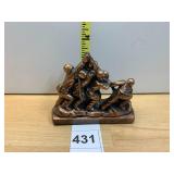IWO JIMA FLAG RAISING FIGURINE, BRONZE-TONE