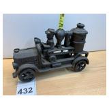 CAST IRON FIRE ENGINE TOY, DRIVER FIGURE, BOILER