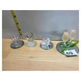 ASSORTED GLASS FIGURINES, INCLUDES BUTTERFLY W/