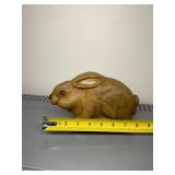 WIND-UP RABBIT TOY, MOLDED PLASTIC, BROWN FINISH,