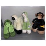 BESTEVER PLUSH ANIMALS, INCLUDES LAMB, DINOSAUR,
