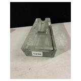 MODERNIST GLASS ASHTRAY, RECTANGULAR FORM,